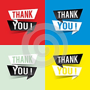 Modern design thank you text on speech bubbles, Show Gratitude concept