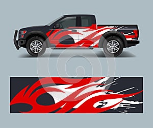 Modern design for truck graphics vinyl wrap vector