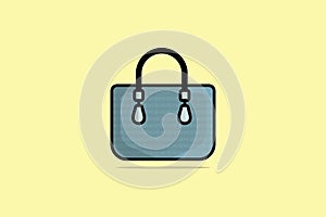 Modern Designer Ladies Handbag vector illustration. Beauty fashion objects icon concept. Girls fashion purse vector design