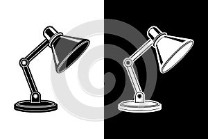 Modern Desk Lamp Icon - Black and White Split Background