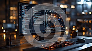 Modern Desktop with Code and Data Visualization