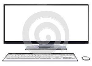 Modern desktop computer with blank screen