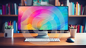 modern desktop computer on desk