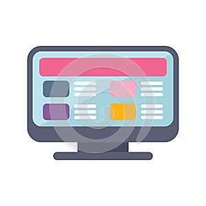 Modern desktop computer displaying website design interface