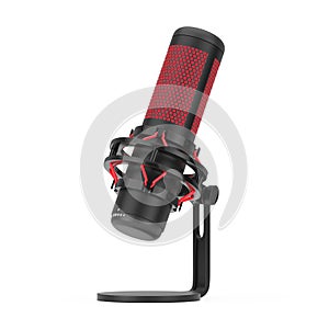 Modern Desktop Condencer Studio Microphone. 3d Rendering