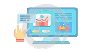 Modern desktop interface. Computer screen with web design, vector design Generative AI