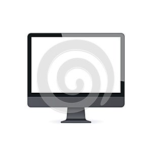 Modern desktop monitor mockup blank empty screen computer display digital technology concept white background