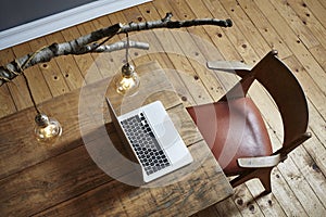 Modern desktop urban design wooden table branch lamp