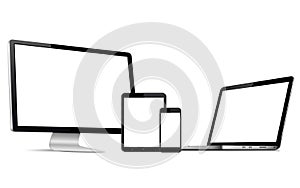 Modern devices isolated. Vector