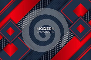 Modern Diagonal Overlapped Layers Composition Blue and Red Background