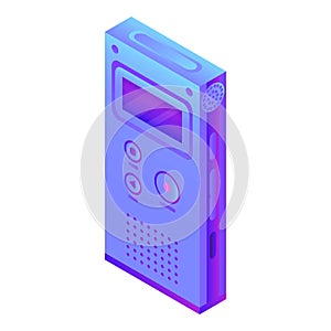 Modern dictaphone icon, isometric style