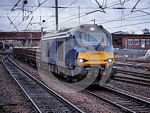 A modern diesel freight locomotive photo