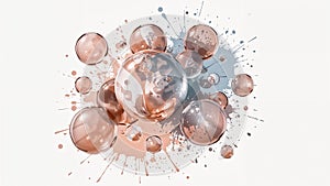Abstract 3D Bubble Explosion Digital Art