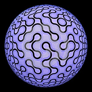 Modern digital ball with labyrinth surface