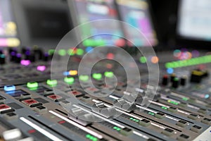 Modern Digital broadcast audio mixing console