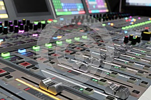 Modern Digital broadcast audio mixing console