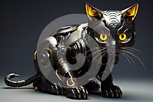 modern digital cat robot pet technology AI generated