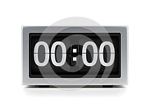 Modern digital clock displaying midnight