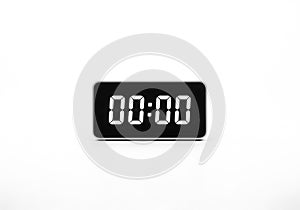 Modern digital clock displaying midnight