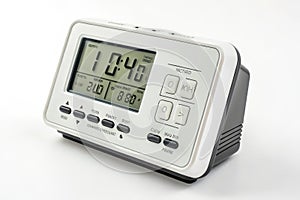 Modern Digital Clock on White Background