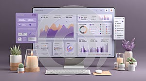 Modern Digital Dashboard with Data Visualization and Analytics Display