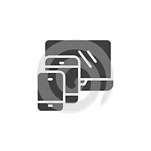 Modern digital devices vector icon
