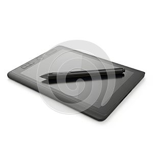 Modern digital drawing tablet with stylus