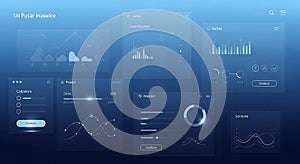 Modern digital interface with graphs and charts displaying data analysis