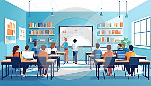Modern Digital Learning Classroom