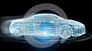 Modern digital smart car interface 3D rendering