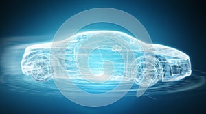 Modern digital smart car interface 3D rendering