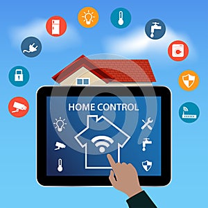 Modern digital Tablet PC with Smart House Apps