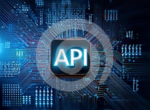Digital Technology Background Highlighting the API Acronym (Application Programming Interface)
