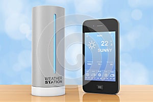 Modern Digital Wireless Home Weather Station with Mobile Phone w