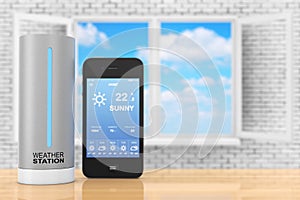 Modern Digital Wireless Home Weather Station with Mobile Phone w