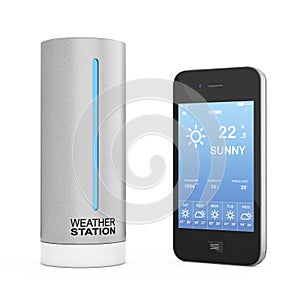 Modern Digital Wireless Home Weather Station with Mobile Phone w