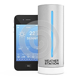 Modern Digital Wireless Home Weather Station with Mobile Phone w