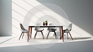 Modern Dining Set With Vray Tracing And Photorealistic Detail