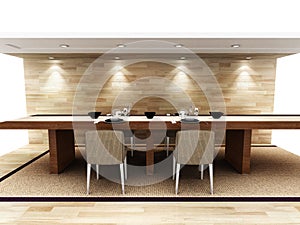 A modern dinning area