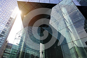 Modern discrict of group of skyscrapers with offices