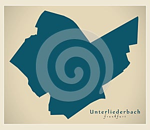 Modern District Map - Frankfurt Unterliederbach Germany