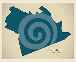 Modern District Map - Frankfurt Zeilsheim Germany