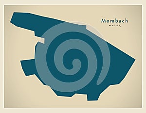 Modern District Map - Mainz Mombach Germany