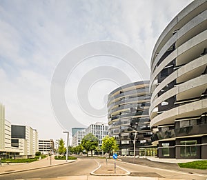 The modern district Viertel Zwei in Vienna, in spring, Austria