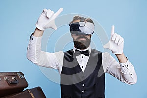 Modern doorkeeper using vr headset