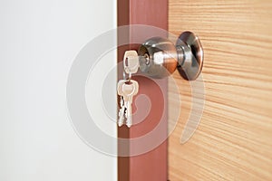 Modern doornkop and key at new house,Door knob locks with key