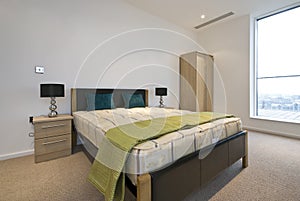 Modern double bedroom with king size bed