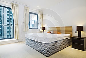 Modern double bedroom with king size bed