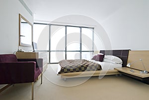 Modern double bedroom with king size bed