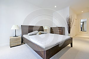 Modern double bedroom with king size bed